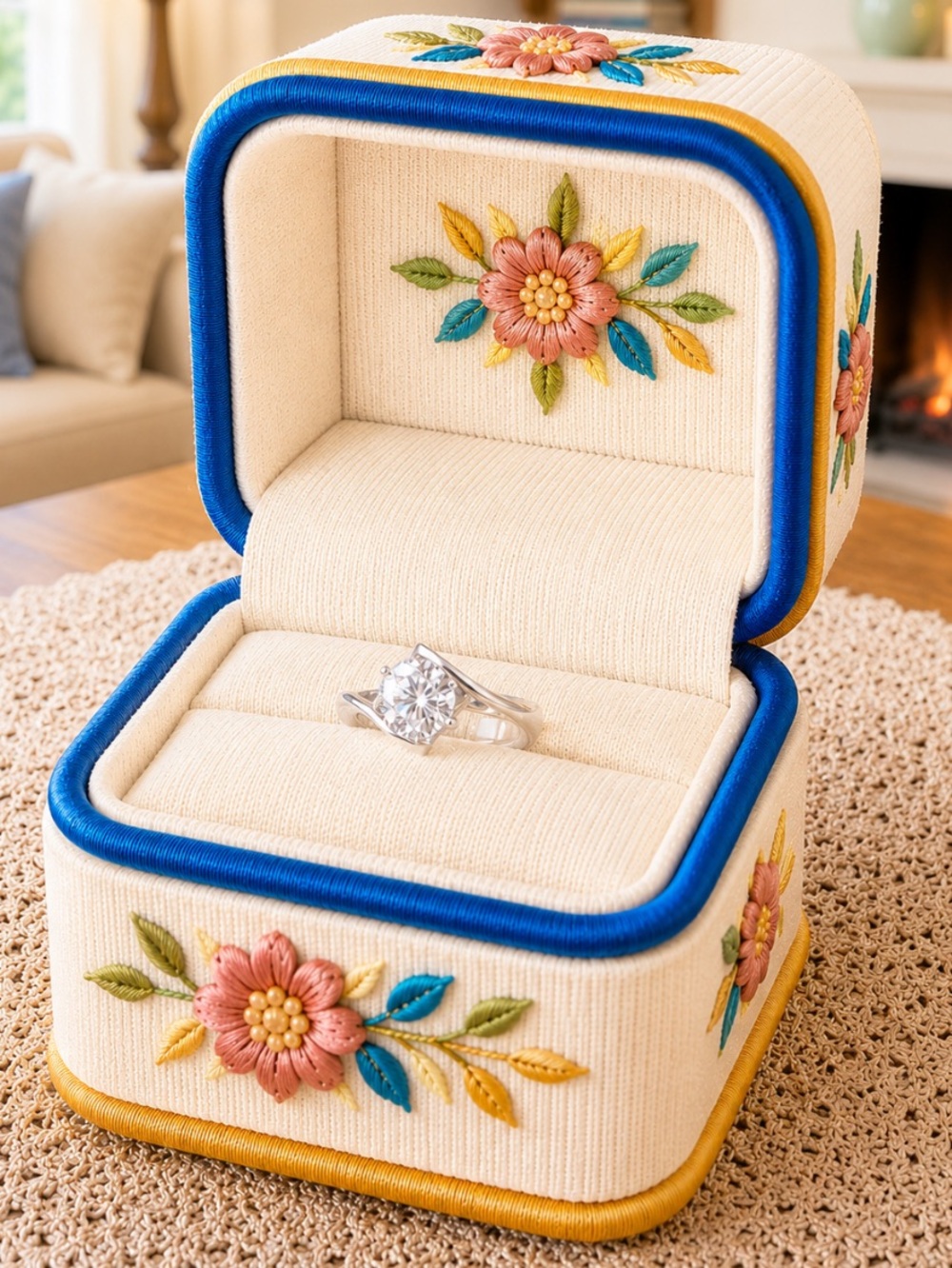 NEW! Silver Heart 925 Diamond Ring